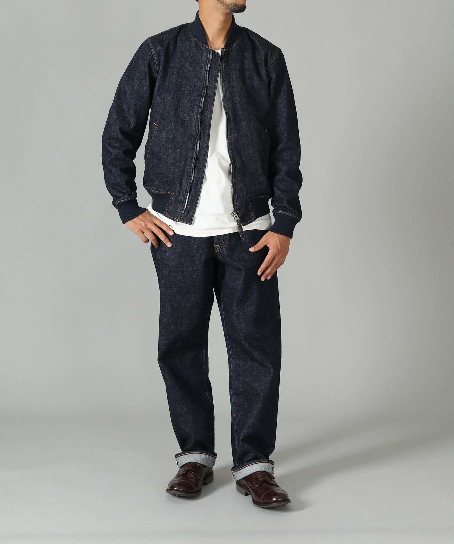 JAPAN BLUE JEANS】11.5oz Denim Bomber Jacket 11.5oz ナチュラル
